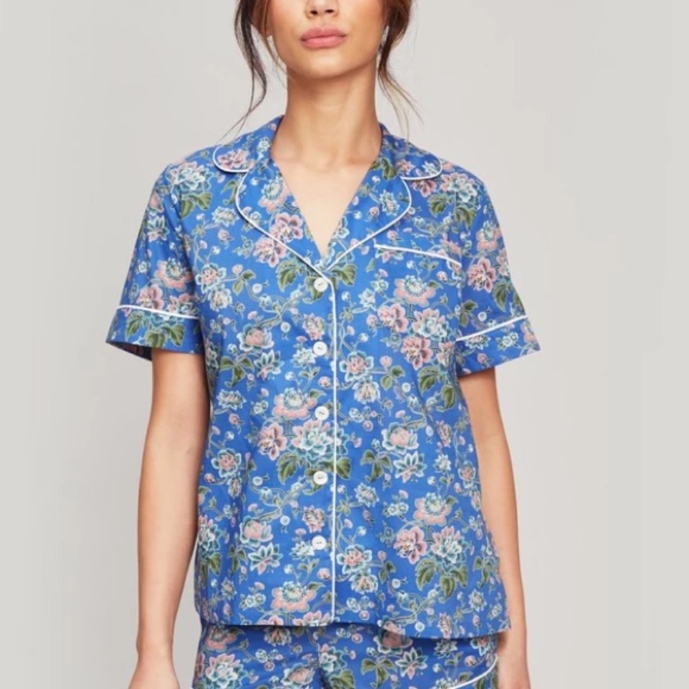(A11) Charter Club button down shortsleeve floral pajama top ONLY, Size XS, NWT